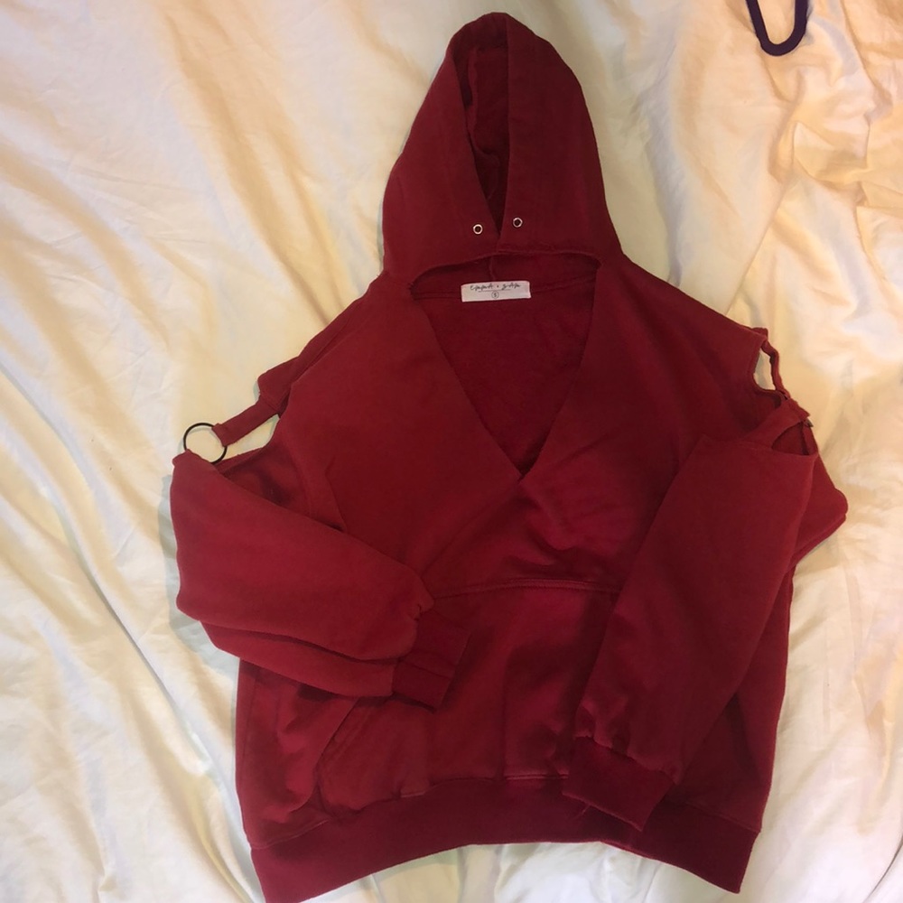 LF red cut out sweatshirt